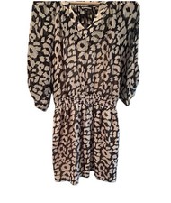 Express Leopard Print Smocked Waist Dress – Size Small