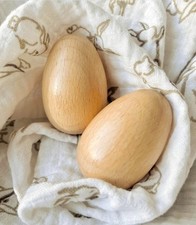 Montessori Wooden Egg Shaker Percussion Instrument Musical Rhythm Toy 2 Pcs