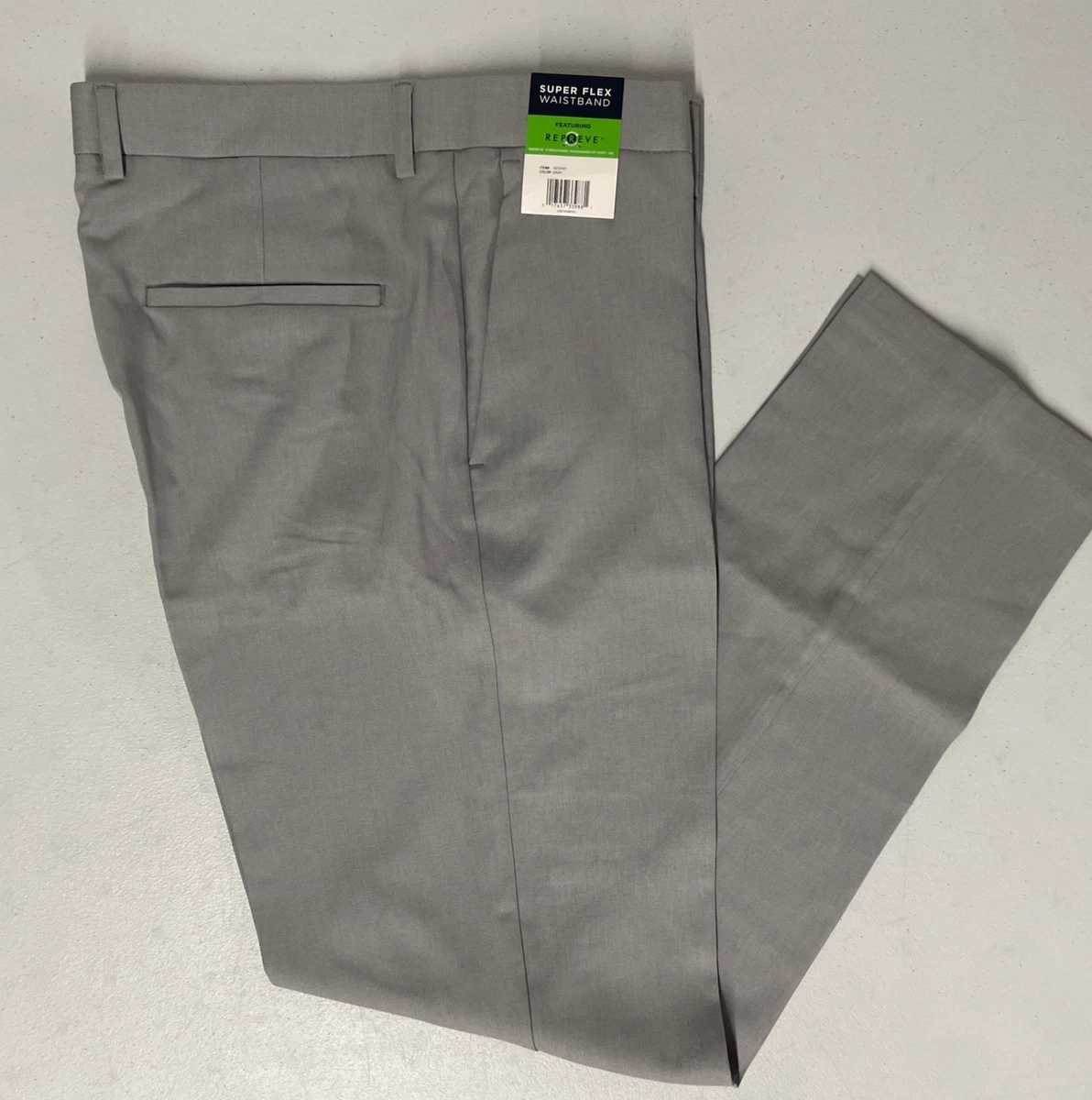 slim fit dress slacks Kenneth Cole Reaction Mens Slim fit Dress Pants 32 / 32 Light Grey Solid