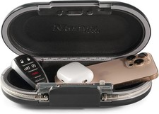 Small Lock Travel Safe with Cable, Gray Combi...