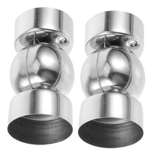 2 Pcs Handrail Extension Connector Stainless Steel Round Adjustable Fitting