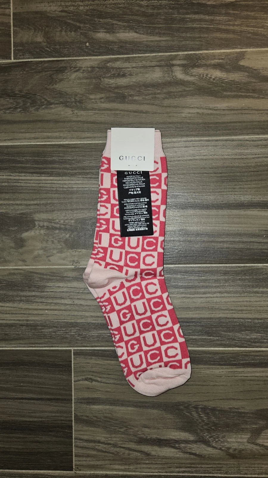 Chaussettes GUCCI (GG) rose et blanc femme taille unique 
