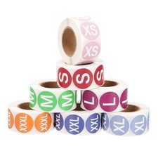 3500 Pcs Clothing Labels, 7 Sizes XS-XXXL Size Tag Garment Labels, Multicolor