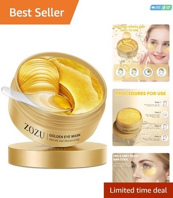 24K Gold Infused Eye Masks - 60 Count for Deep Hydration and Brightening Effects
