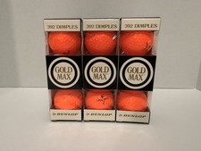 Rare Vintage 1990 Dunlop 1 Gold Max Golf Balls, 3 Sleeves of 3, NOS 392 Dimple