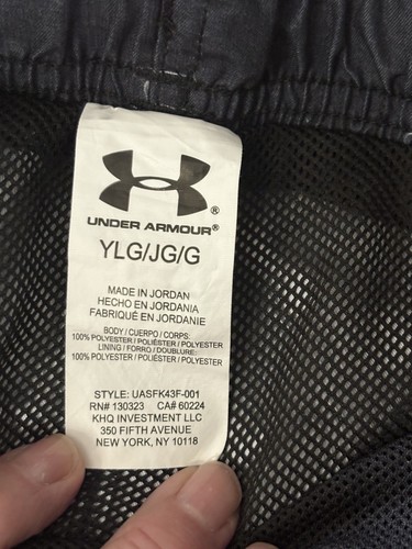 Under Armour Boys Youth Large Swim Trunks Mesh Lined Dark & Medium Gray - Picture 8 of 9