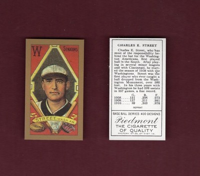 1911 Gold Border: CHARLES GABBY STREET, Washington Senators | T205 REPRINT card