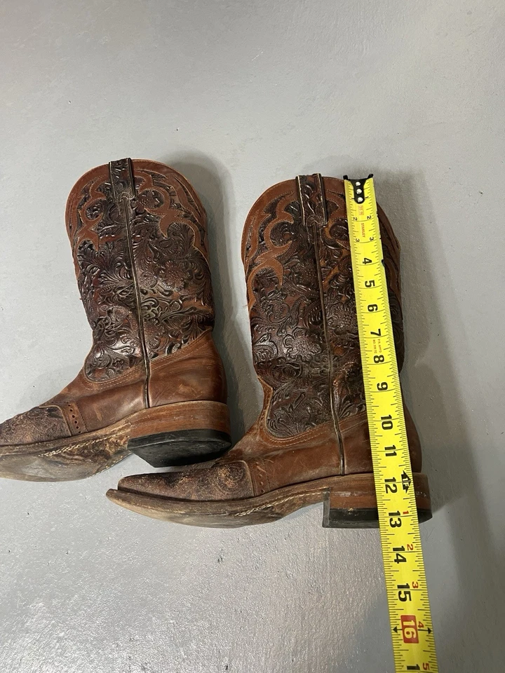 Botas Boulet Rodeo Tooled Western Vaquera Mujer Marrón #4234 Talla 8.5 Canadá Foto 4 de 4
