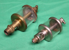 Lot of 2 Vintage Brass Drip Oilers - DeLaval & Consolidated Brass Co -Hit & Miss