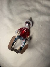 Di Carlini Skiing Man Ornament Made In Italy Hand Blown