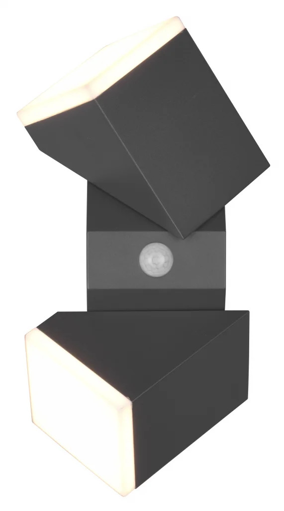 Outdoor Light Grey Avon Double Wall IP54 Anthracite PIR Motion Sensor Trio