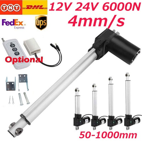 DC 12V 24V 6000N 1350lbs Electric Linear Actuator Motor 50mm ~1000mm ...