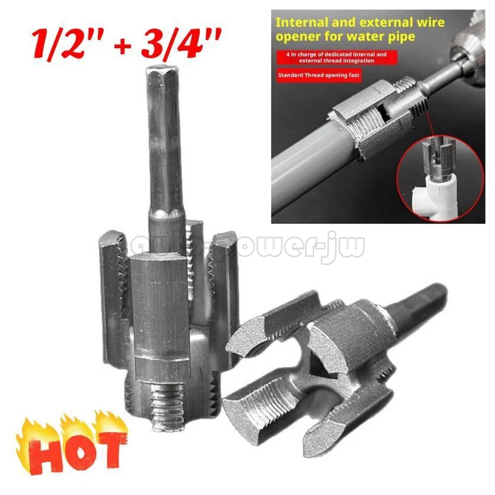 Integrated Internal & External Pipe Threading-Tool PVC Pipe Threader Kit