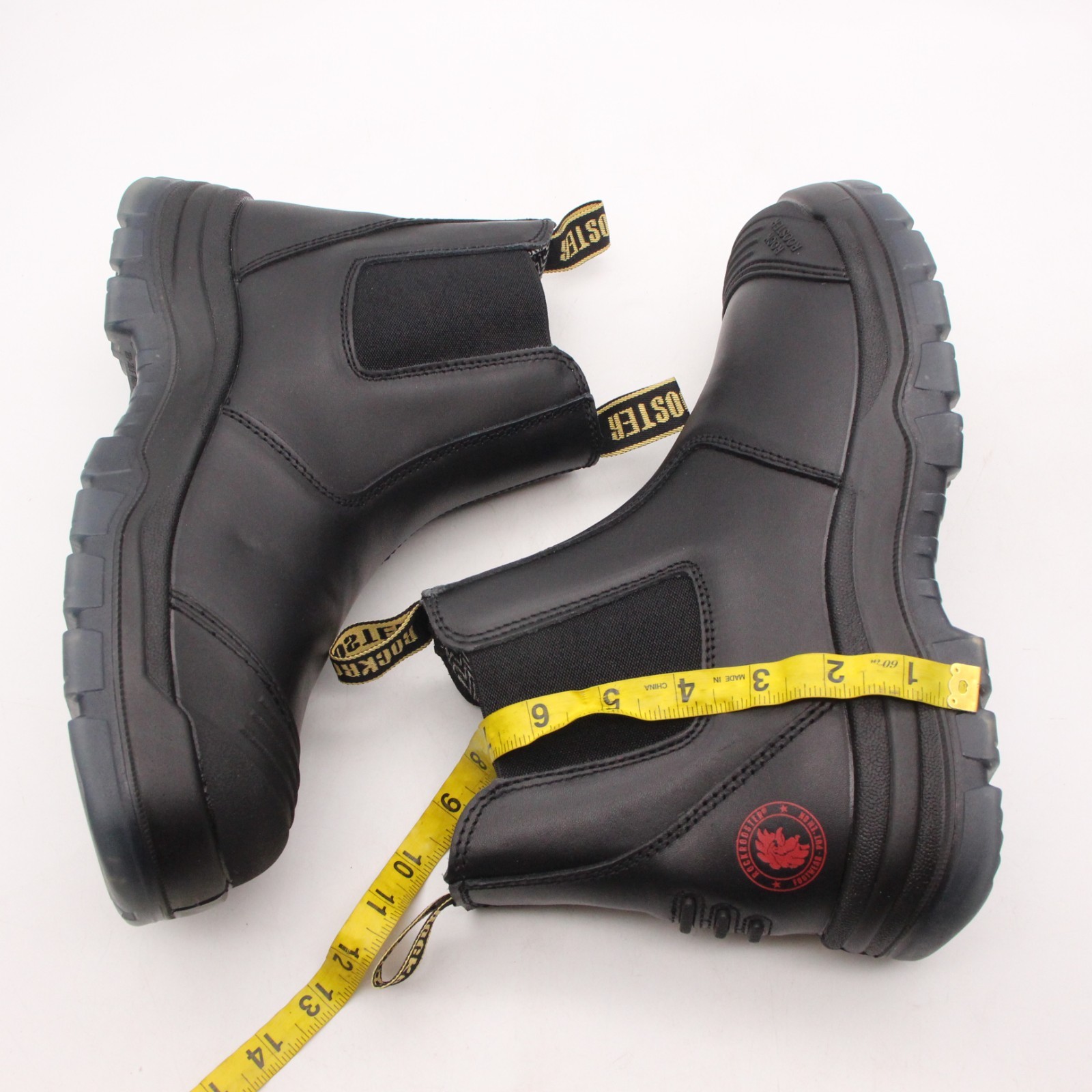 NWD RockRooster 6" Men's 12 Wide Comfort Composite Toe Slip on Work Black Boots