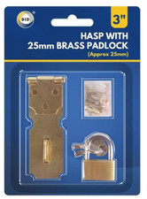 3" Hasp with Brass Padlock 25mm Hasp & Staple Padlock Cabinet Lock cupboard lock
