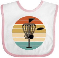 Inktastic Disc Golf Retro Sunset Baby Bib Golfer Golfing Hobbies Clothing Infant