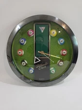 VINTAGE Billiards Clock Pool Table 1980's-1990's AA Battery Power Tested/Works!