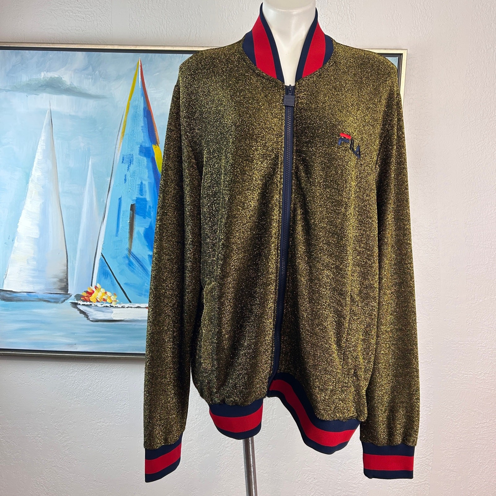 FILA x Barney's New York Giacca Logo Metallizzato Uomo XL