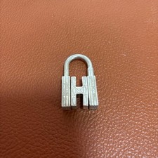 Used Hermes Cadena Padlock H Logo Charm Silver Authentic Bag Accessory