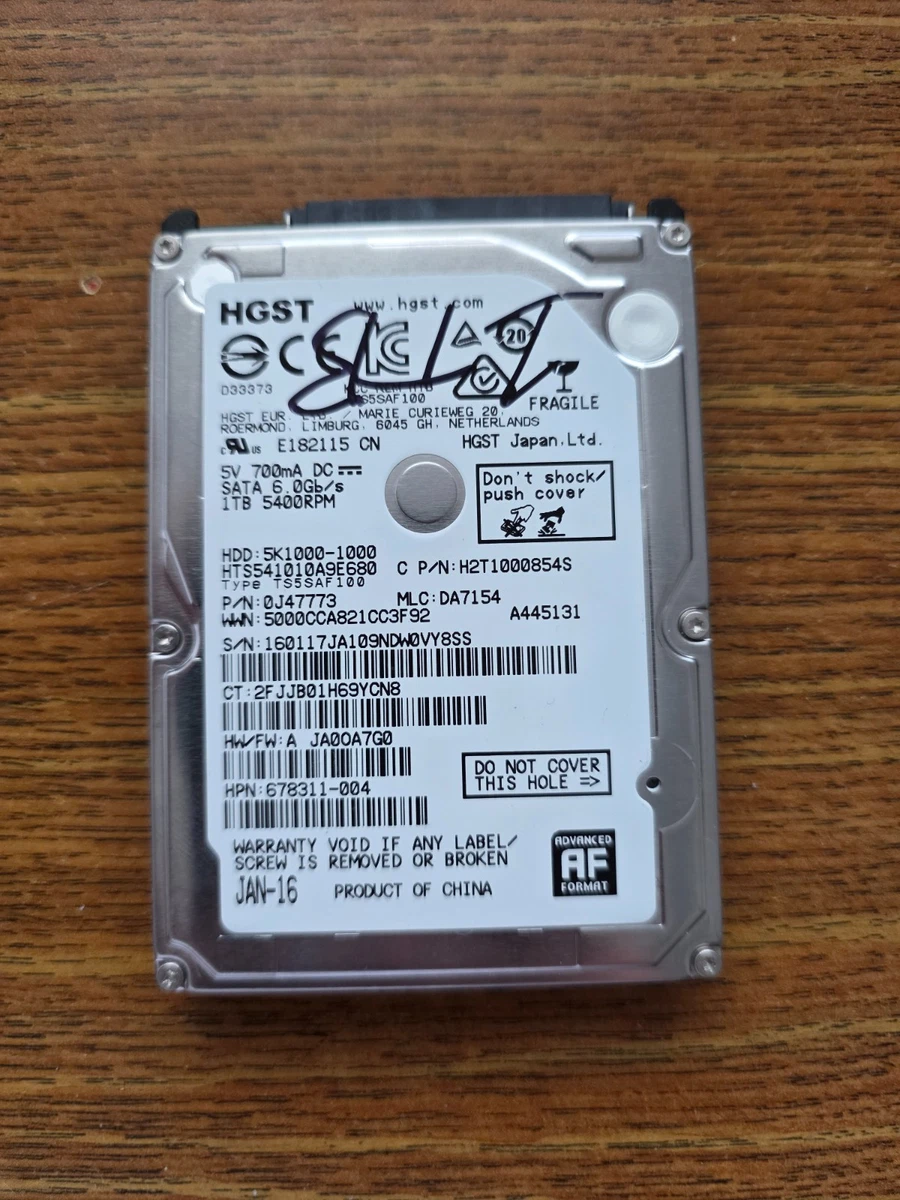 HGST 1TB SATA III 5400RPM 2.5 Inch Internal Hard Disk Drives for