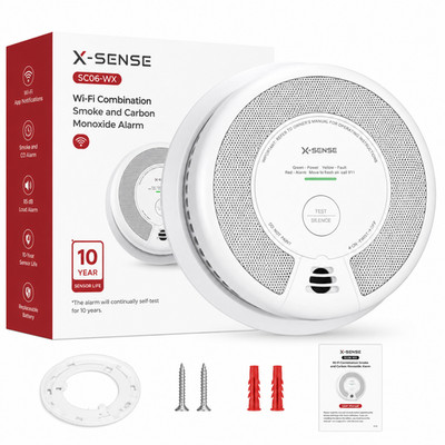 X-Sense SC06-WX WiFi Smoke & Carbon Monoxide Detector Alarm Smart App Alerts 85d