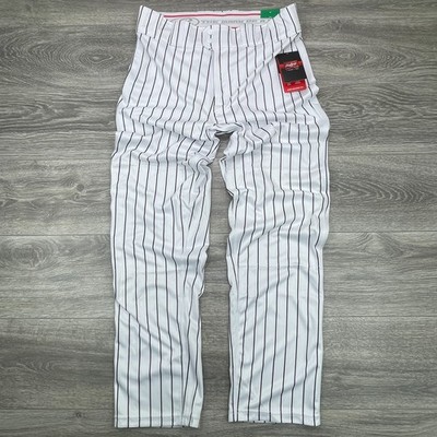 Rawlings Baseball Pants Mens Large PIN150 White Black Pinstripe Adult New READ