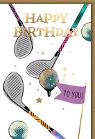 Geburtstag GlüCkwunschkarte Mit Briefumschlag GolfzubehöR, Gezeichnet