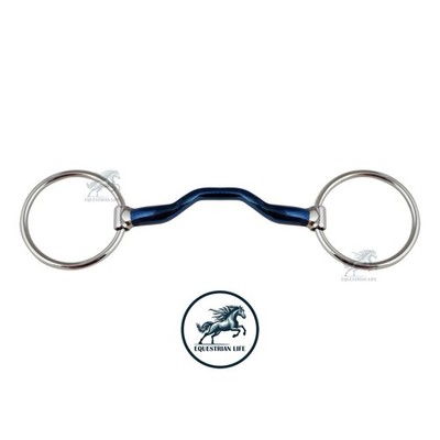 Lose Ring portiertes Maul blaue Legierung Gebisse, Reiten süße Eisen Trense Gebisse