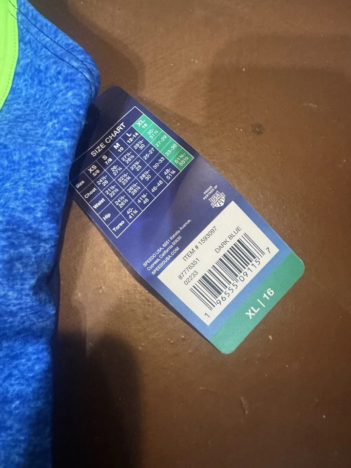 Traje de baño Speedo elástico de una pieza azul marino/verde talla XL NUEVO CON ETIQUETAS Foto 4 de 4