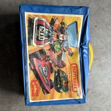 Matchbox Blue Yellow Carry Case with Handle Holds 24 Diecast Cars