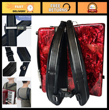 Adjustable Wide Accordion Shoulder Straps for 48/60/96/120 Bass Keyboards - Blac