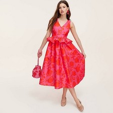 Kate Spade Target Women's Peplum Ruffle Midi Dress Sleeveless Sz 2