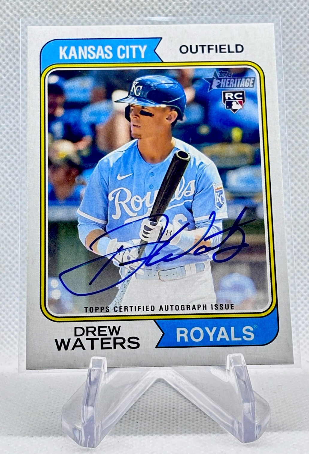 2023 Topps Heritage Drew Waters Real One On-Card Rookie Auto #ROA-DW - Royals