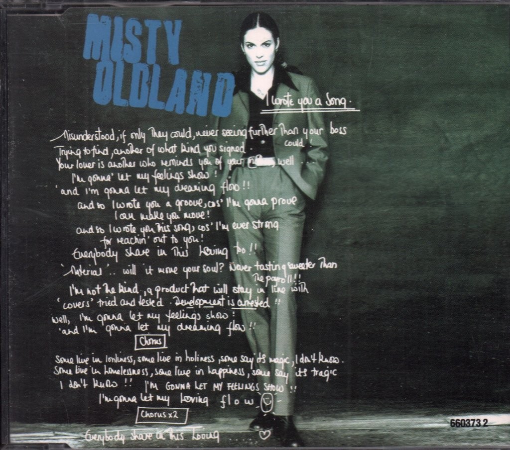 Misty Oldland I Wrote You A Song CD UK Columbia 1994 single has promo release