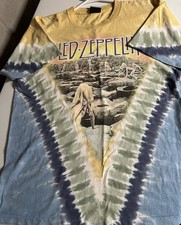 Vintage 2003 Led Zeppelin Liquid Blue Authentic Adult L Single Stitch USA Made