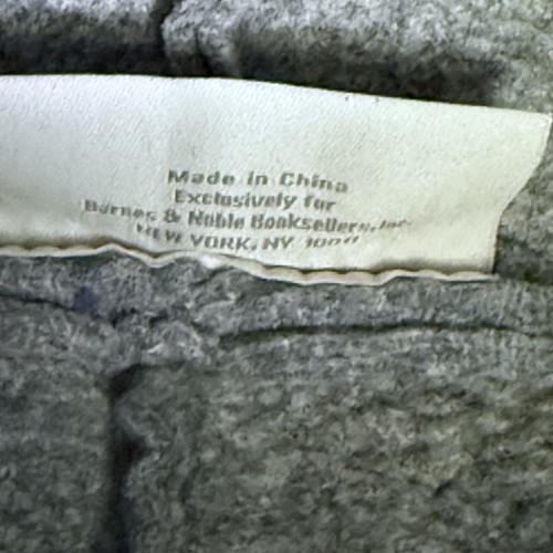 Barnes & Noble Book Holiday Travel Overnight Grey Tote Bag Faux Fur Trim Chic - Picture 5 of 6