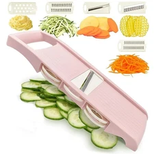 Mandoline Slicer 5 Blades Grater Shred Potato Slice Vegetable Chopper Cutter.