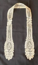 Antique Brussels POINT DE GAZE 38” Lappet Pristine Condition