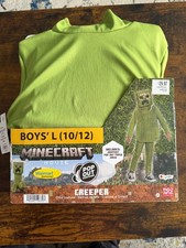 Halloween Costume Boys Minecraft Creeper Large 10/12 New Kids Fall Video games