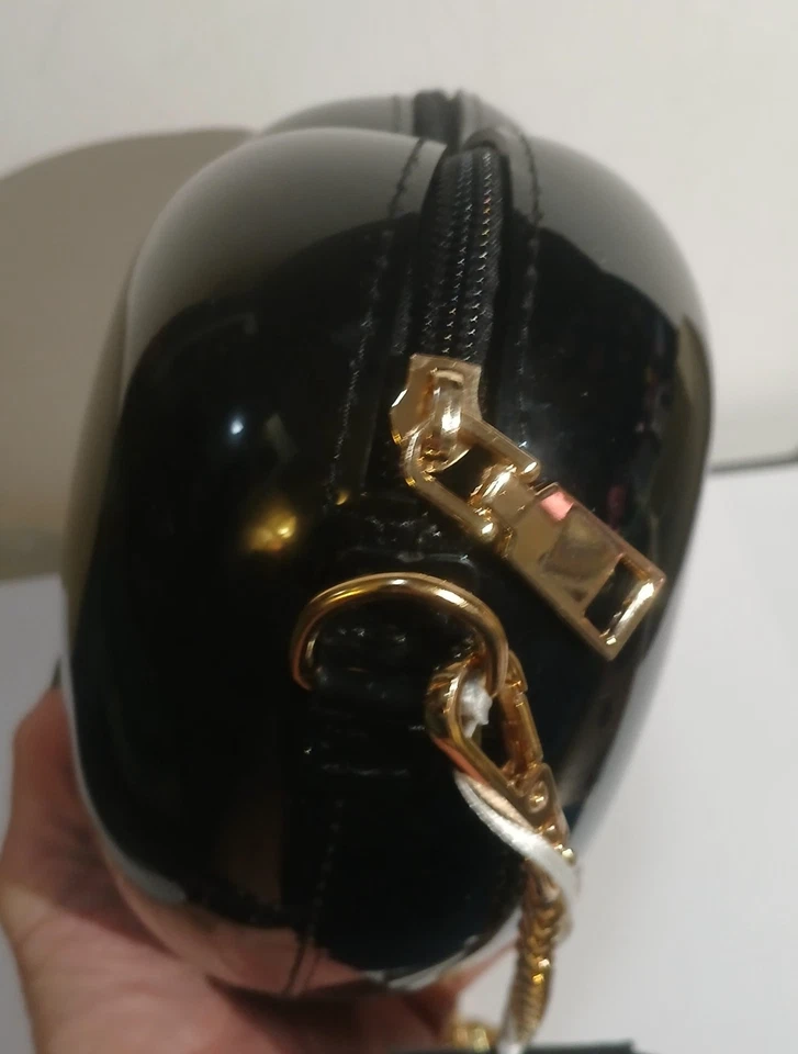 Bolso Bandolera Deluxity LA Negro Forma de Corazón 3D Jalea Correa de Cadena Foto 3 de 4