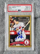2011 Topps Update GOLD Mike Trout Rookie AUTO DNA 10 / 2011 #US175 PSA 9 Mint