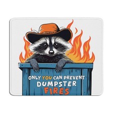 Funny Dumpster Fire Raccoon Mouse Pad 7.9x7.9 Inch Laptop Desk Home Office