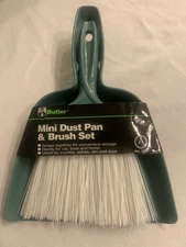 Butler Mini Hand Broom and Dustpan Set Small Dust Pans with Brush Set New Green