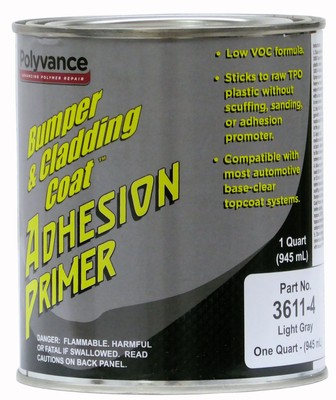 Polyvance Bumper and Cladding Adhesion Primer, Low VOC, Light Gray, Quart