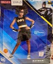 DC Comics Batgirl Batman Dress Gauntlets  Mask Costume, Size S 4-6 ,New