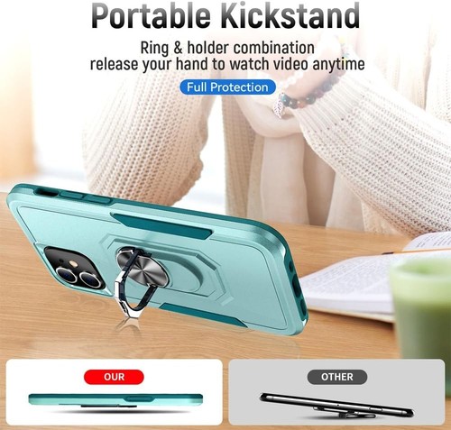 HNHYGETE for iPhone 11 Phone Case with Screen Protector: Shockproof Green - 第 6/6 張圖片