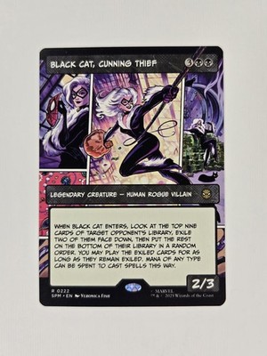 Black Cat, Cunning Thief #0222 R Borderless Regular MTG Marvel's Spider-Man