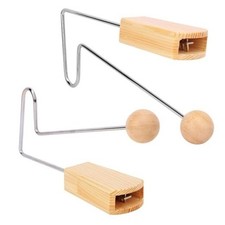 2 PCS Vibraslap Percussion Instrument, Wood and Metal Musical Vibra Slap