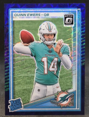 2025 Panini Donruss Optic Rated Rookie Quinn Ewers #213 Purple Shock Prizm RC