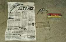 Vintage Kautzky Lazy Ike KL-34 SIL SC Large Fishing Lure W Box